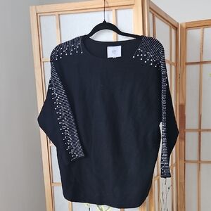 Black Embellished Women's Top by LIV